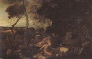Nicolas Poussin Landscape with St.Jerome oil painting reproduction
